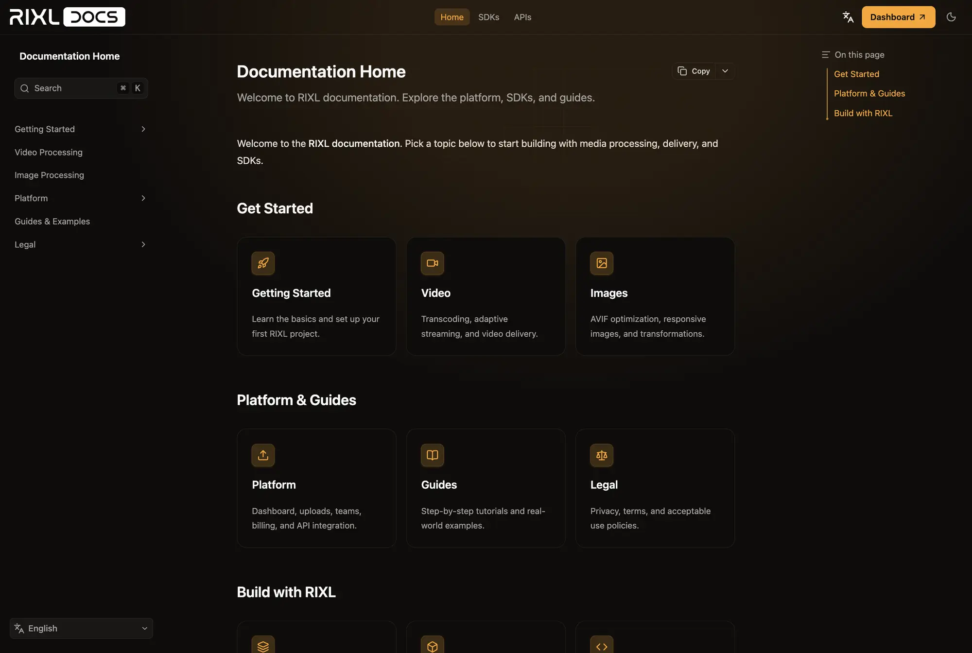 The Rixl documentation home page